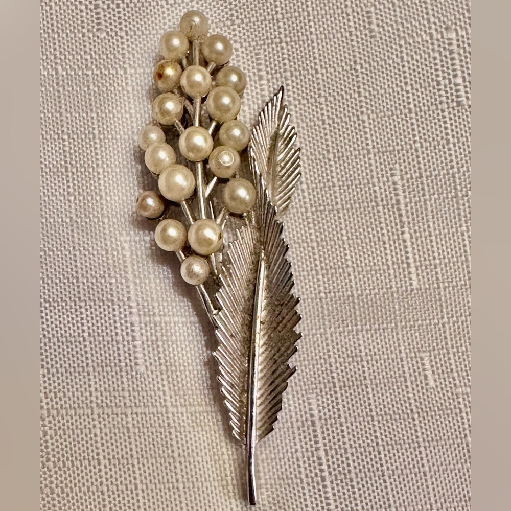 Trifari Silver Textured Brooch